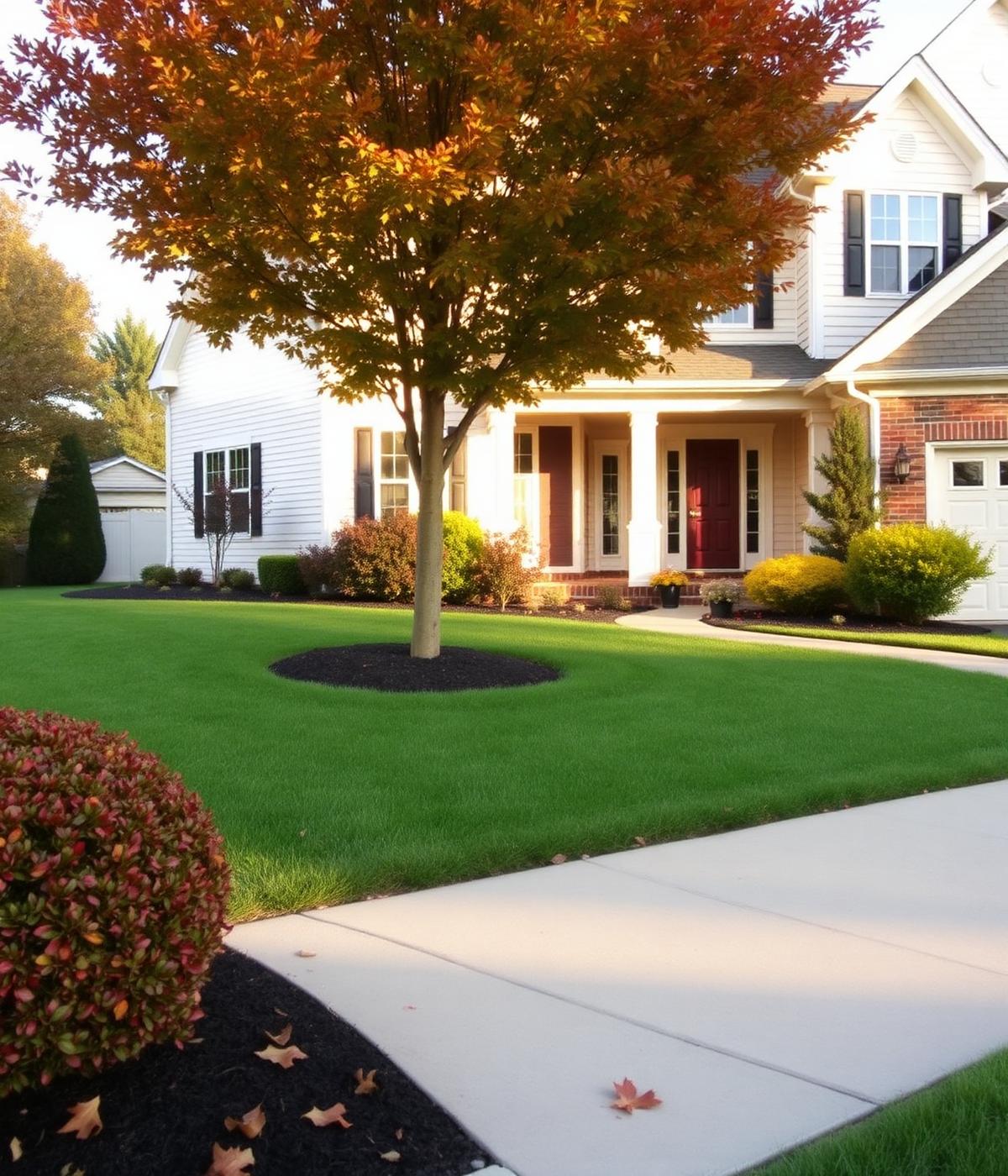Tidy front yard and landscaping